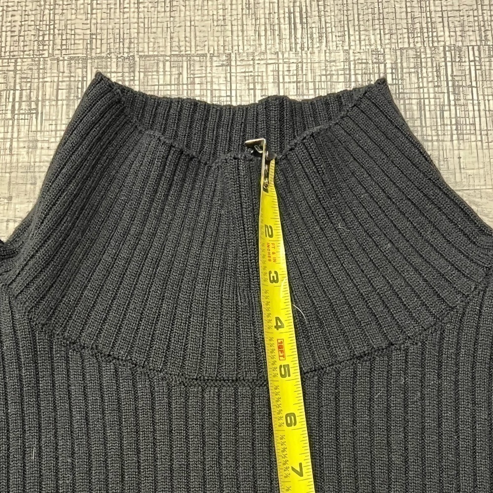 Eileen Fisher Black Merino Turtleneck Top in Regenerative Wool Size Medium - Picture 6 of 10